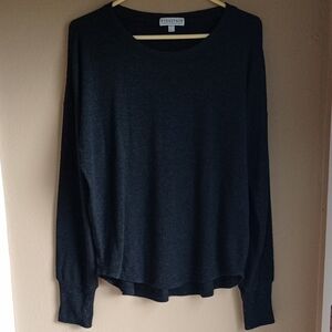 PJ Salvage Black Cozy Lon Sleeve Light Crew Kneck Sweater Women's Top